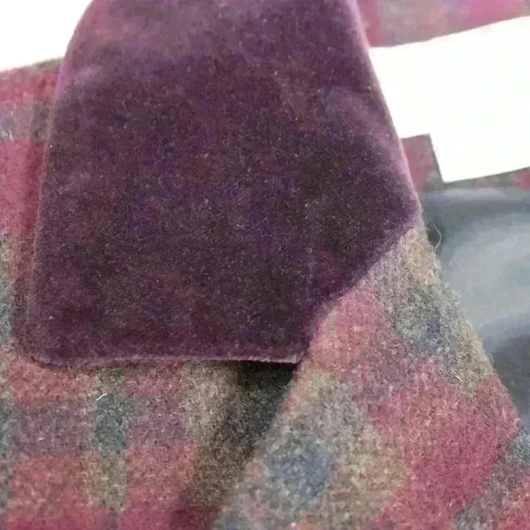 VINTAGE Crosscountry Petites Plaid Equestrian Wool Blazer Velvet Collar Women 4P - Picture 4 of 10